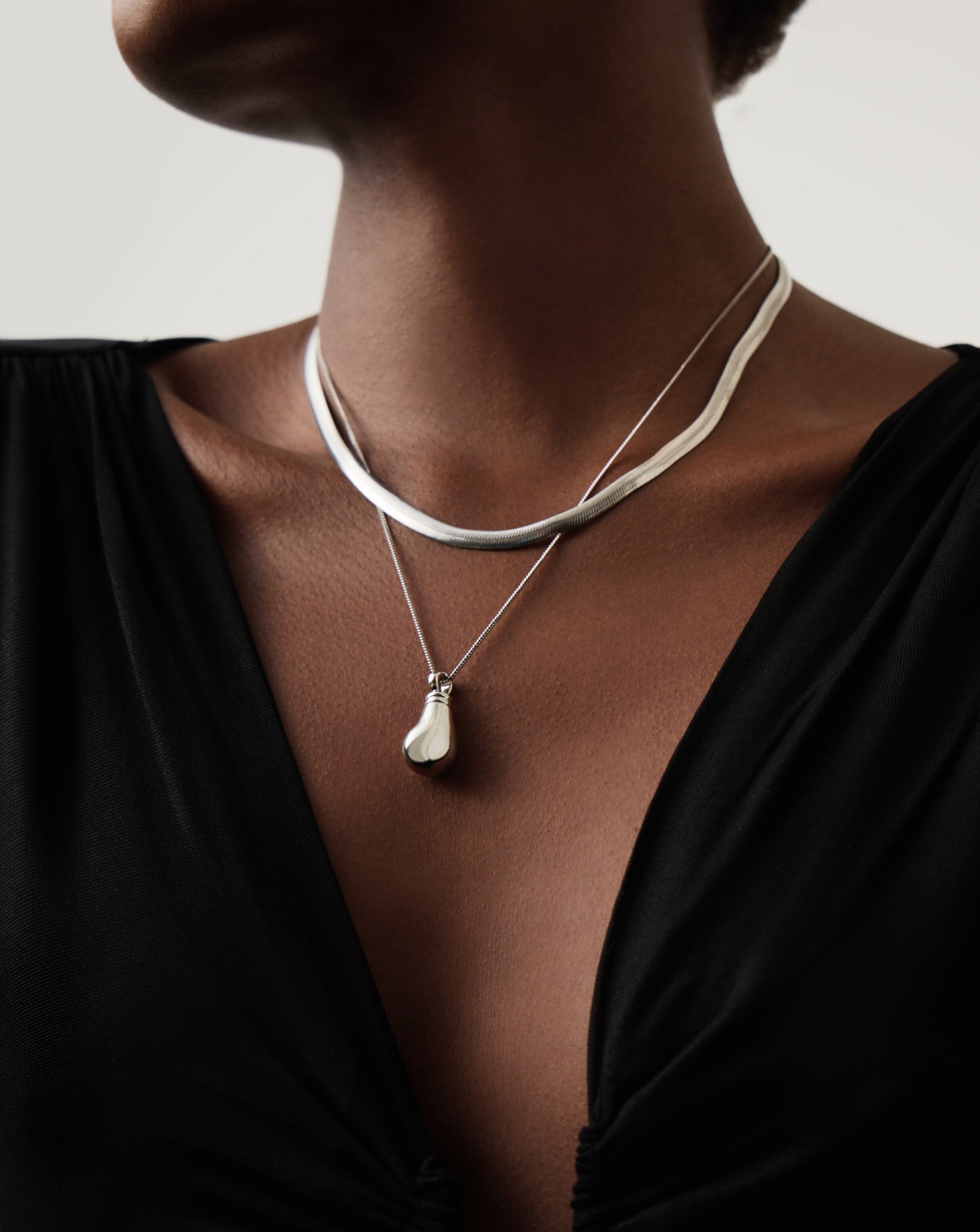 Message in a Bottle Droplet Pendant Necklace | Silver Plated