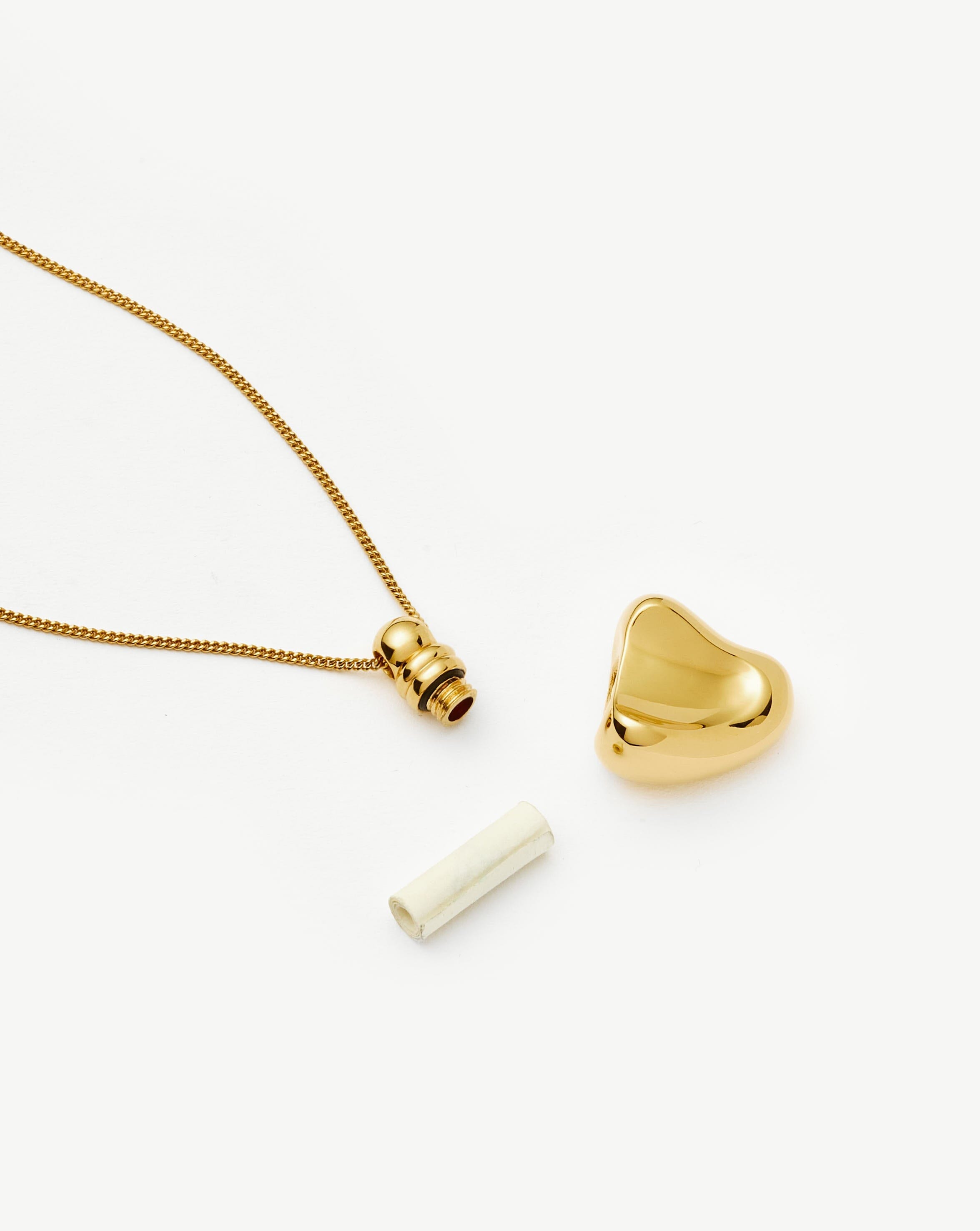 Message in a Bottle Heart Pendant Necklace | 18k Gold Plated