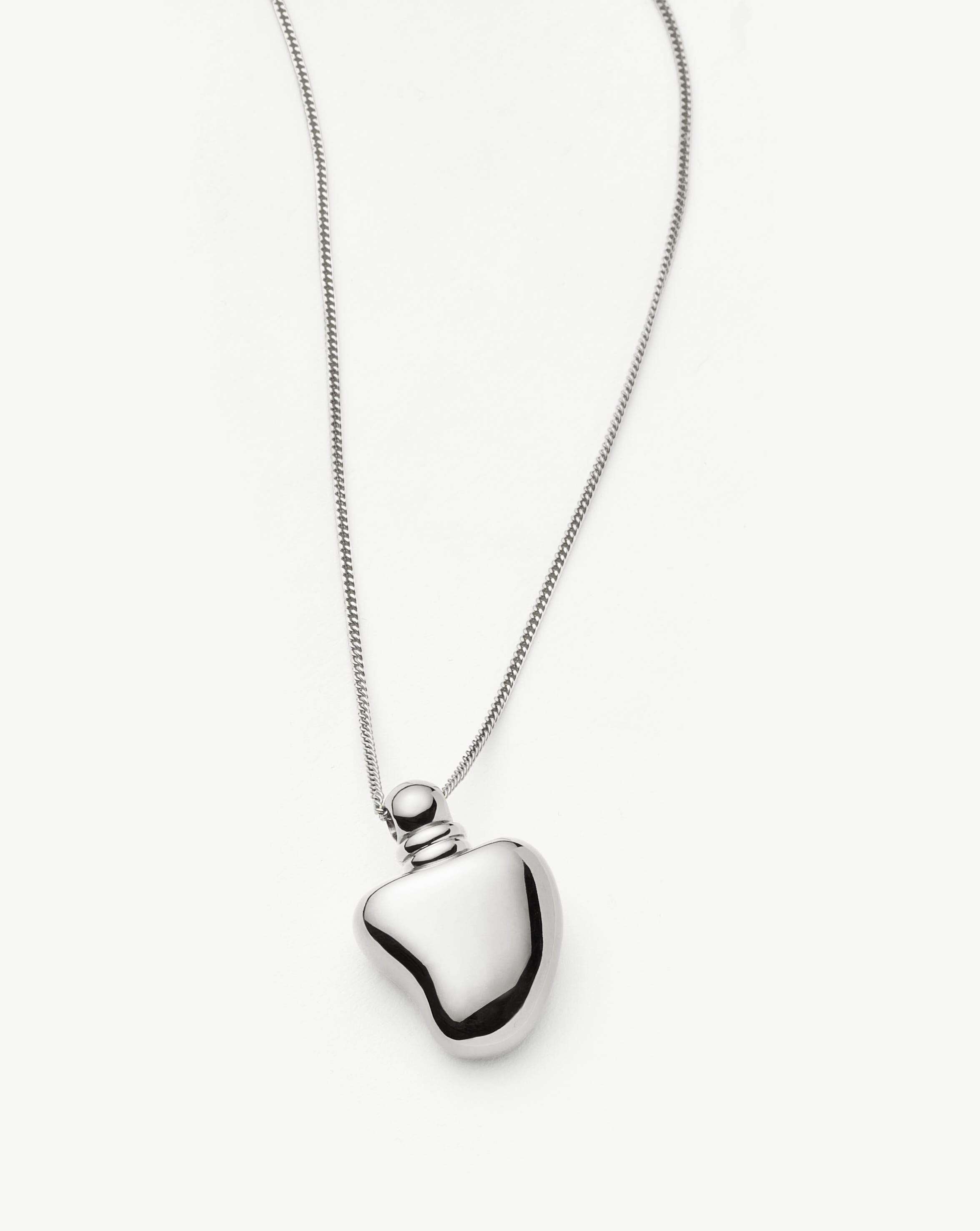 Message in a Bottle Heart Pendant Necklace | Silver Plated