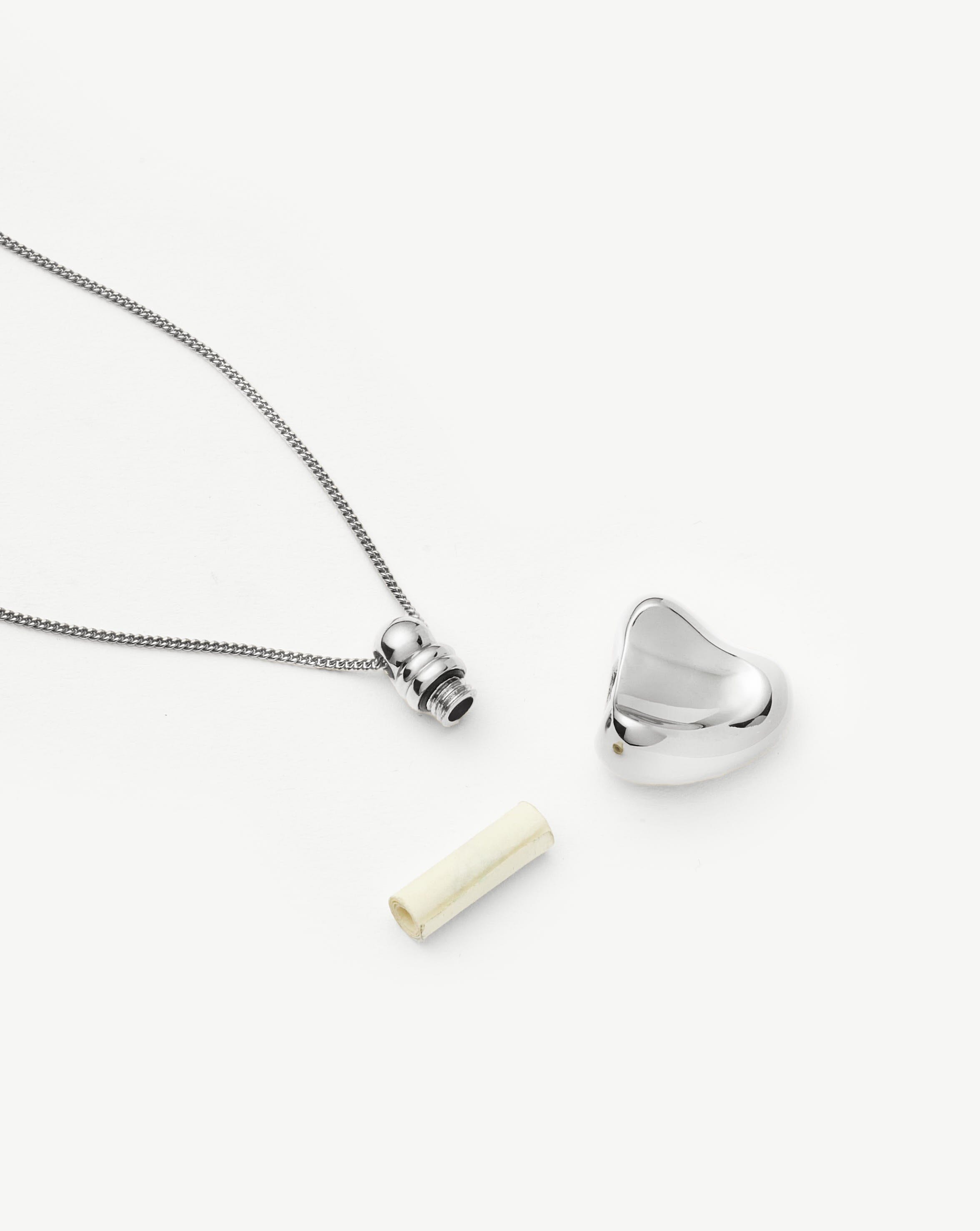 Message in a Bottle Heart Pendant Necklace | Silver Plated