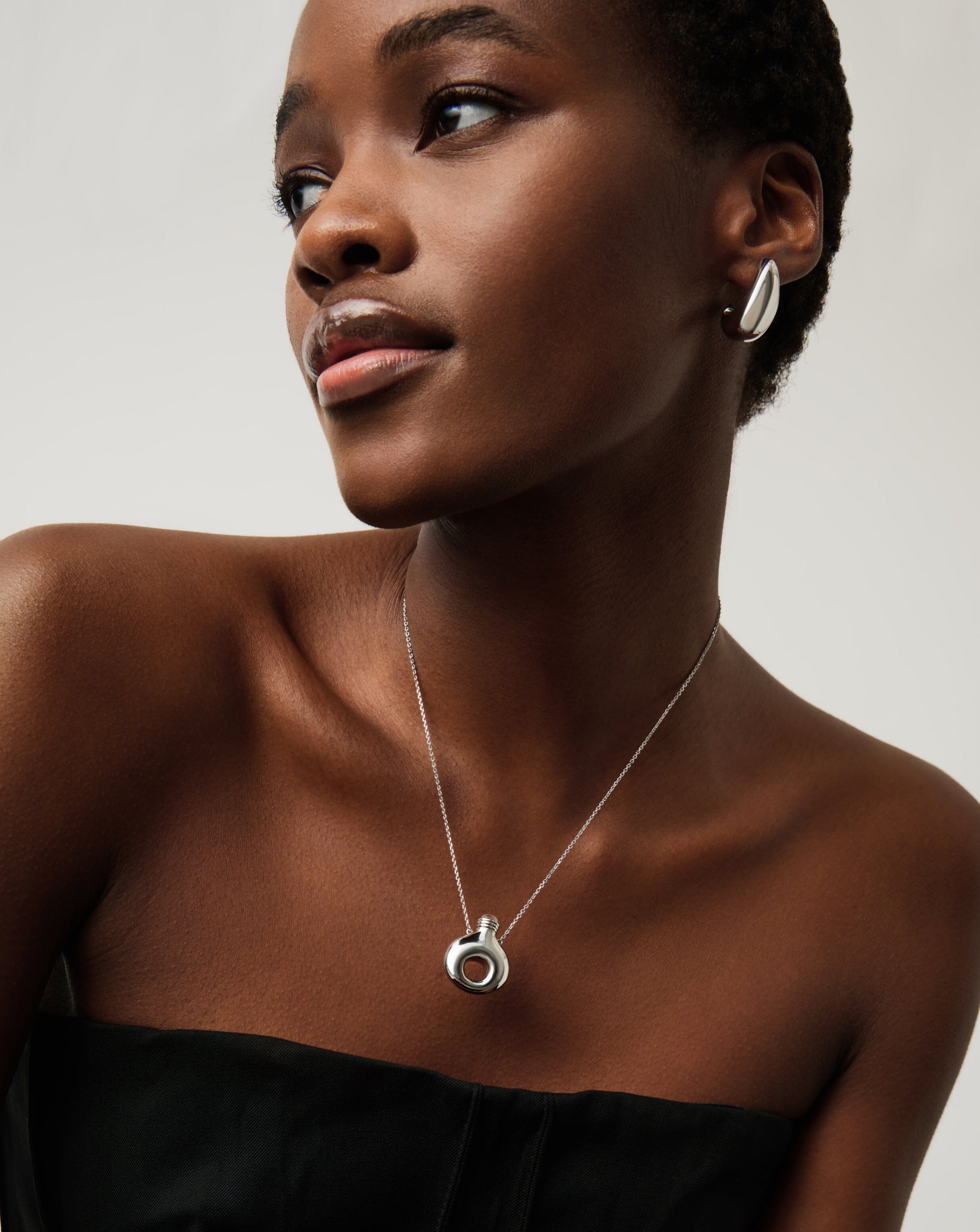 Message in a Bottle Molten Pendant Necklace  | Silver Plated