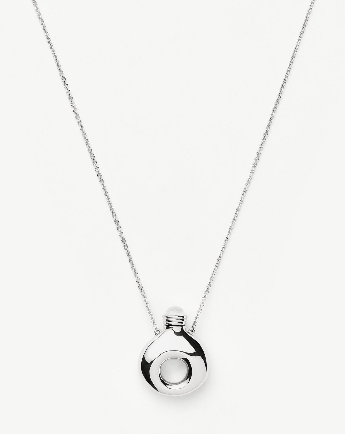 Message in a Bottle Molten Pendant Necklace  | Silver Plated