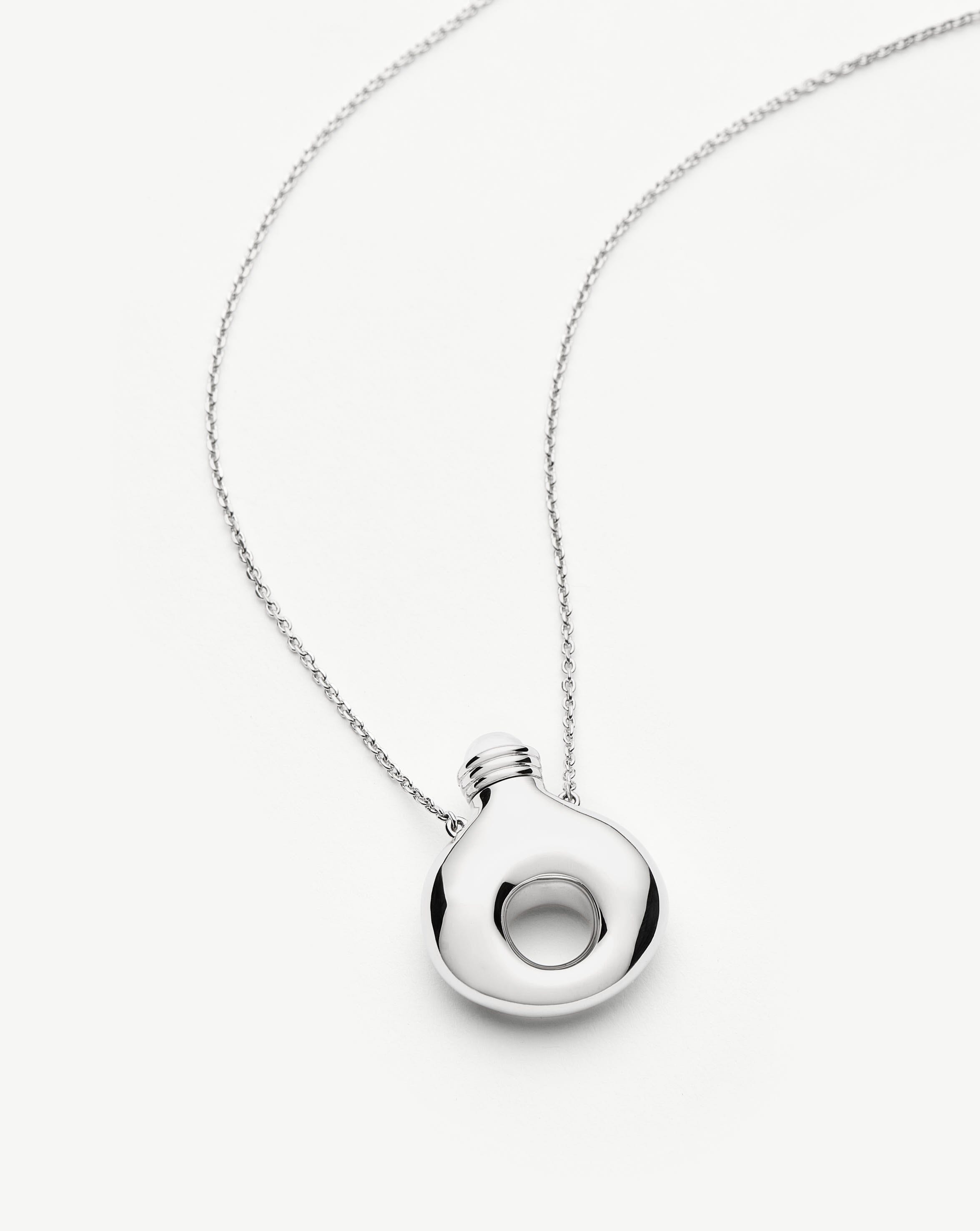 Message in a Bottle Molten Pendant Necklace  | Silver Plated