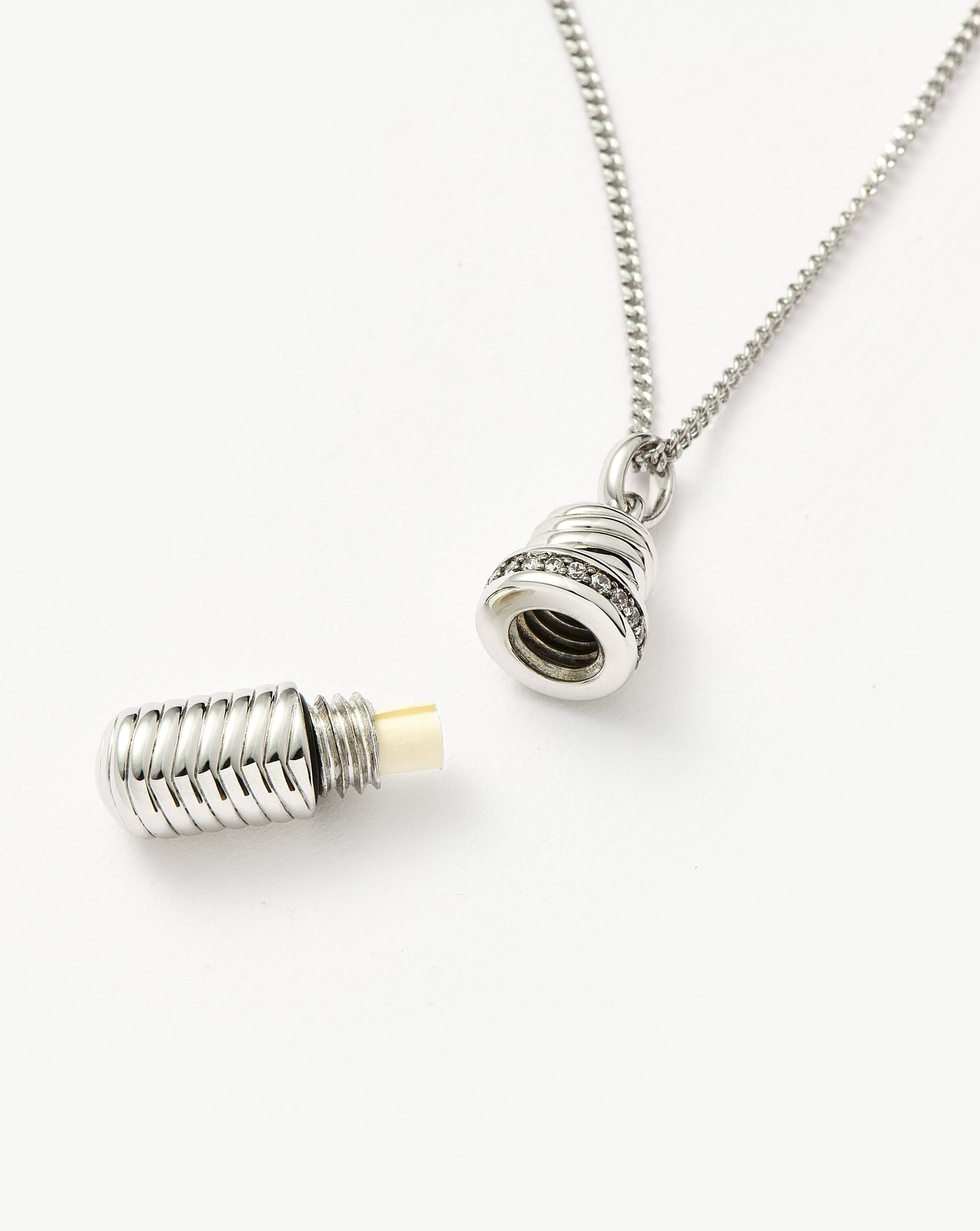 Message in a Bottle Ridge Pendant Necklace | Silver Plated