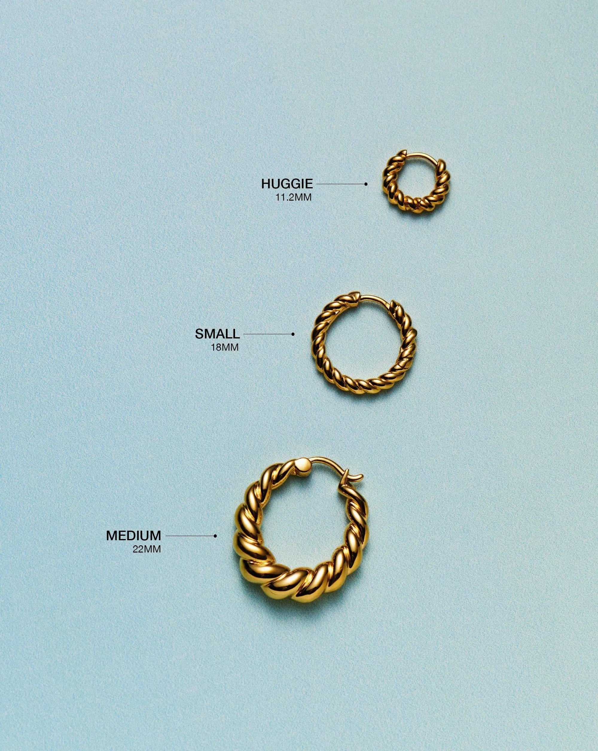 Small Tidal Hoop Earrings | 18k Gold Vermeil