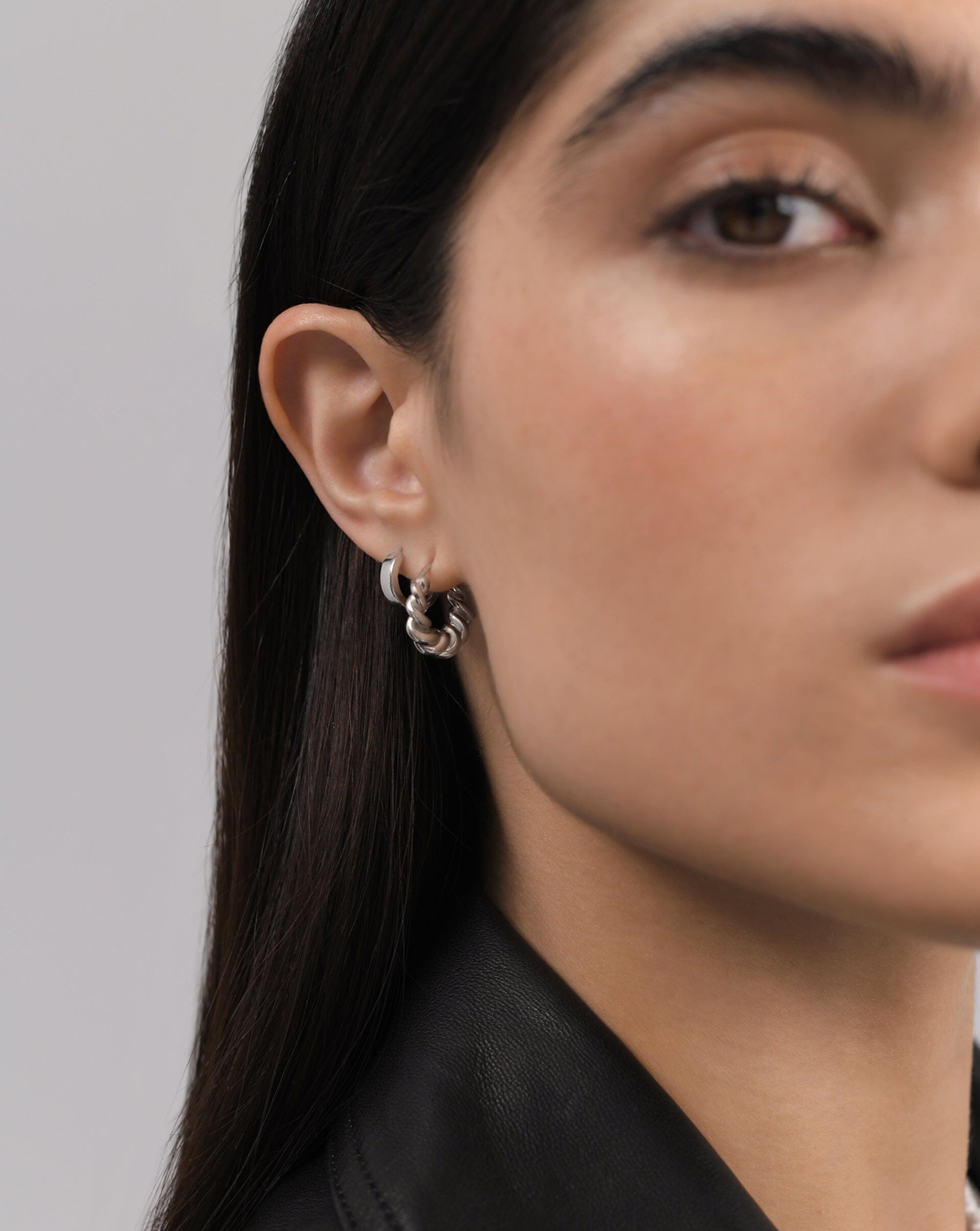 Small Tidal Hoop Earrings | Sterling Silver