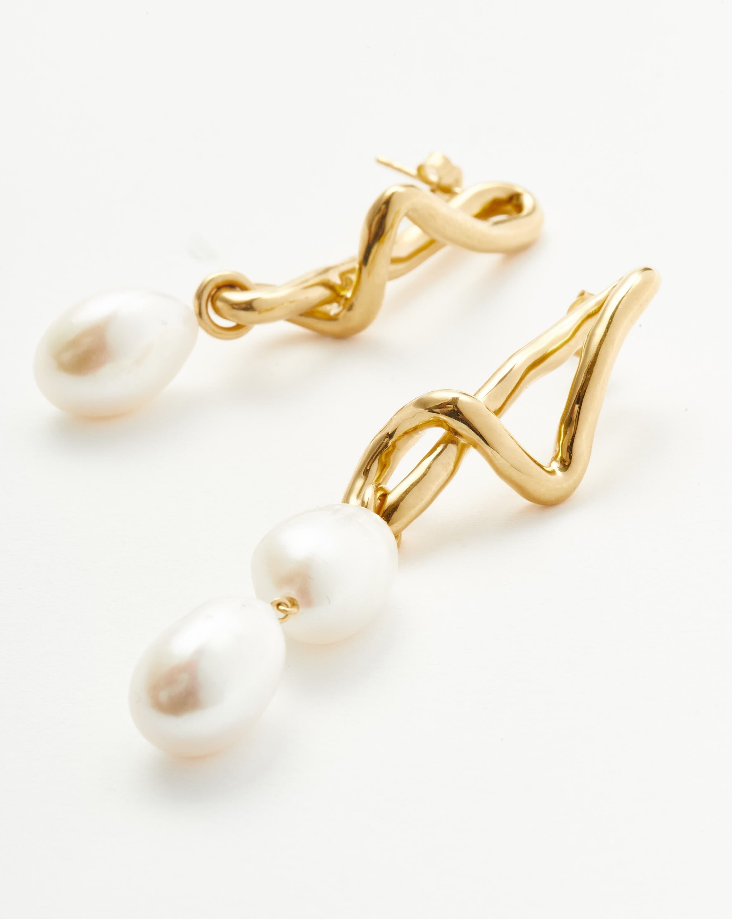 Molten Baroque Pearl Mismatch Drop Earrings