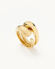 Molten Double Stacking Ring Set | 18k Gold Plated