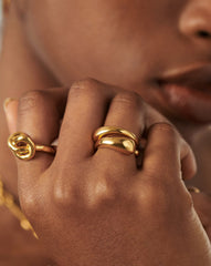 Molten Double Stacking Ring Set | 18k Gold Plated