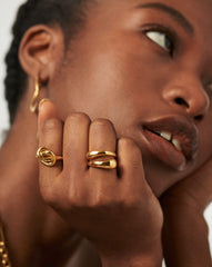 Molten Double Stacking Ring Set | 18k Gold Plated