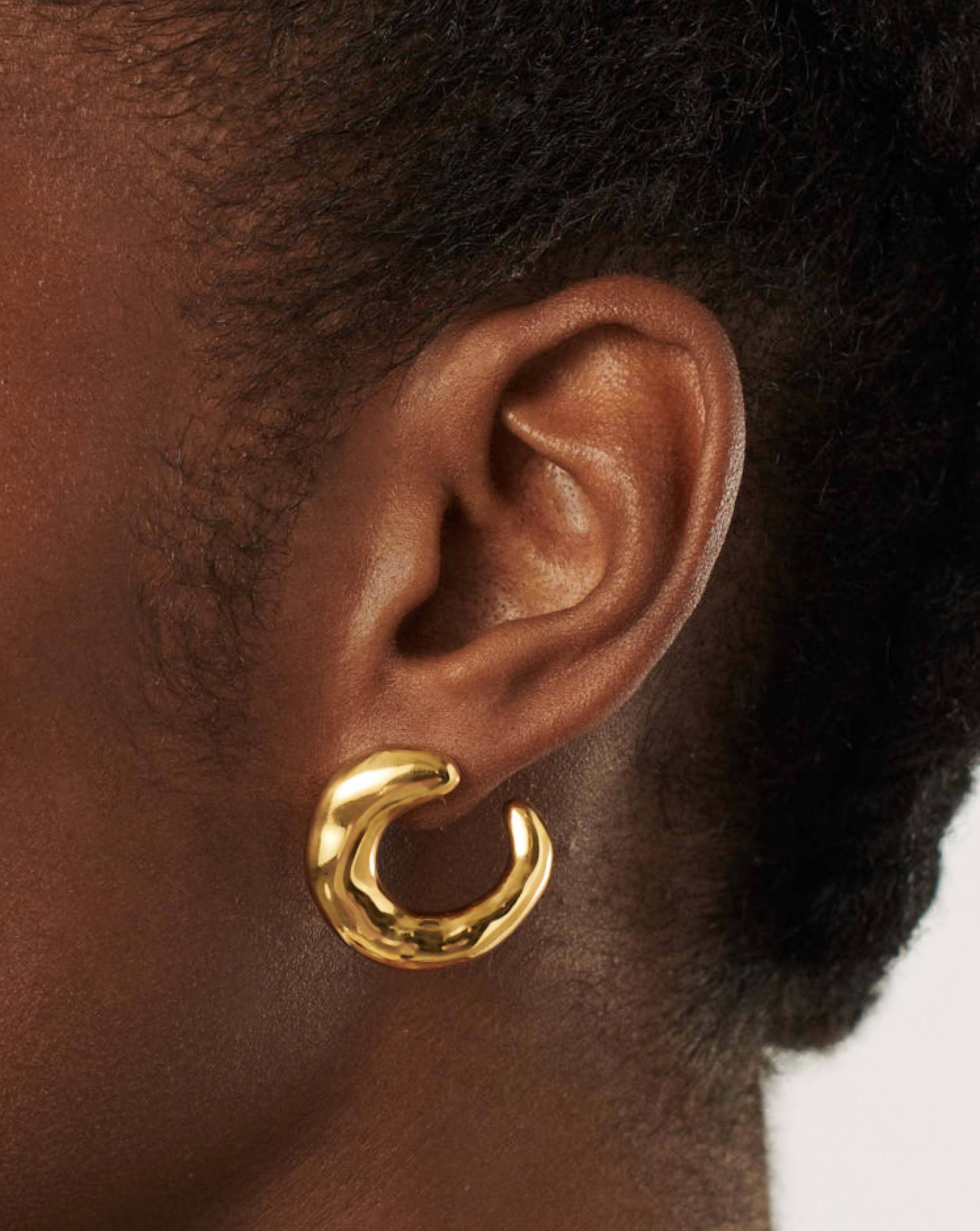 Molten Large Open Stud Earrings | 18k Gold Plated
