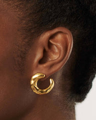 Molten Large Open Stud Earrings | 18k Gold Plated