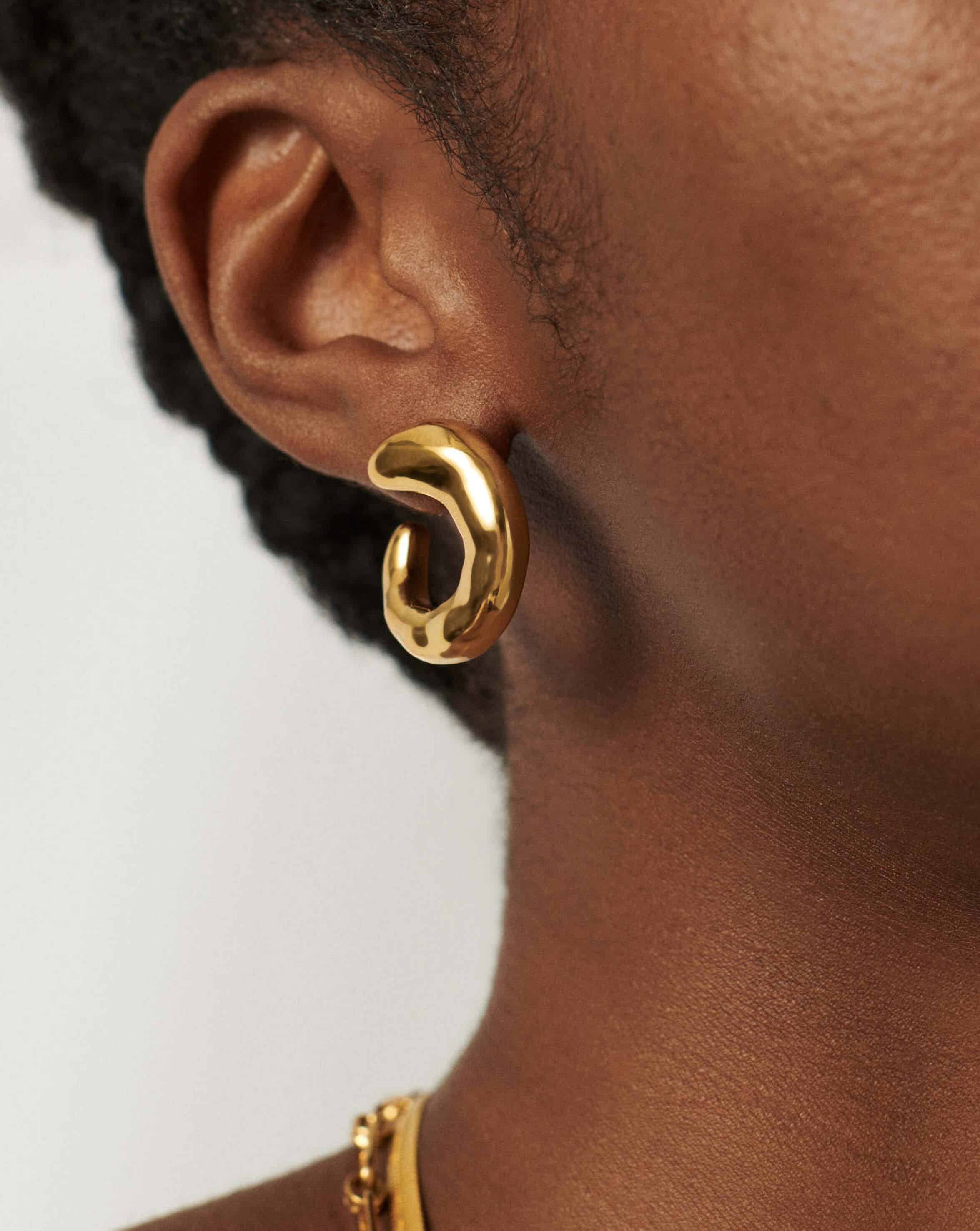 Molten Large Open Stud Earrings | 18k Gold Plated