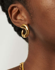 Molten Large Open Stud Earrings | 18k Gold Plated