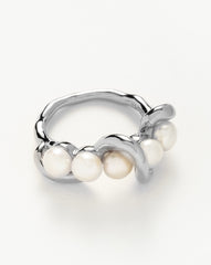 Molten Pearl Twisted Stacking Ring