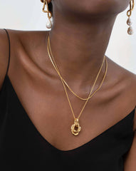 Molten Twisted Double Pendant Necklace