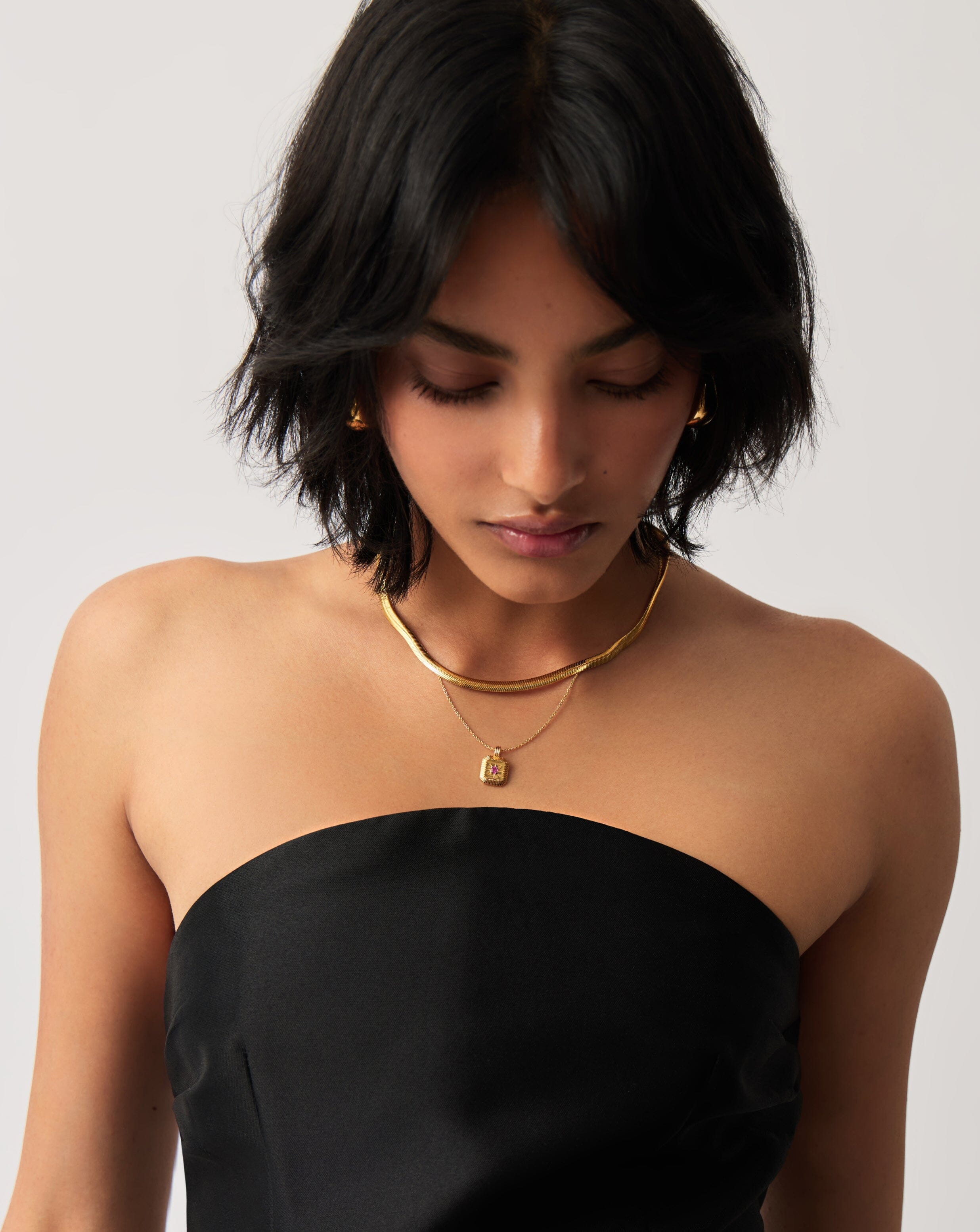 October Birthstone Pendant Necklace | 18k Gold Vermeil/Pink Tourmaline