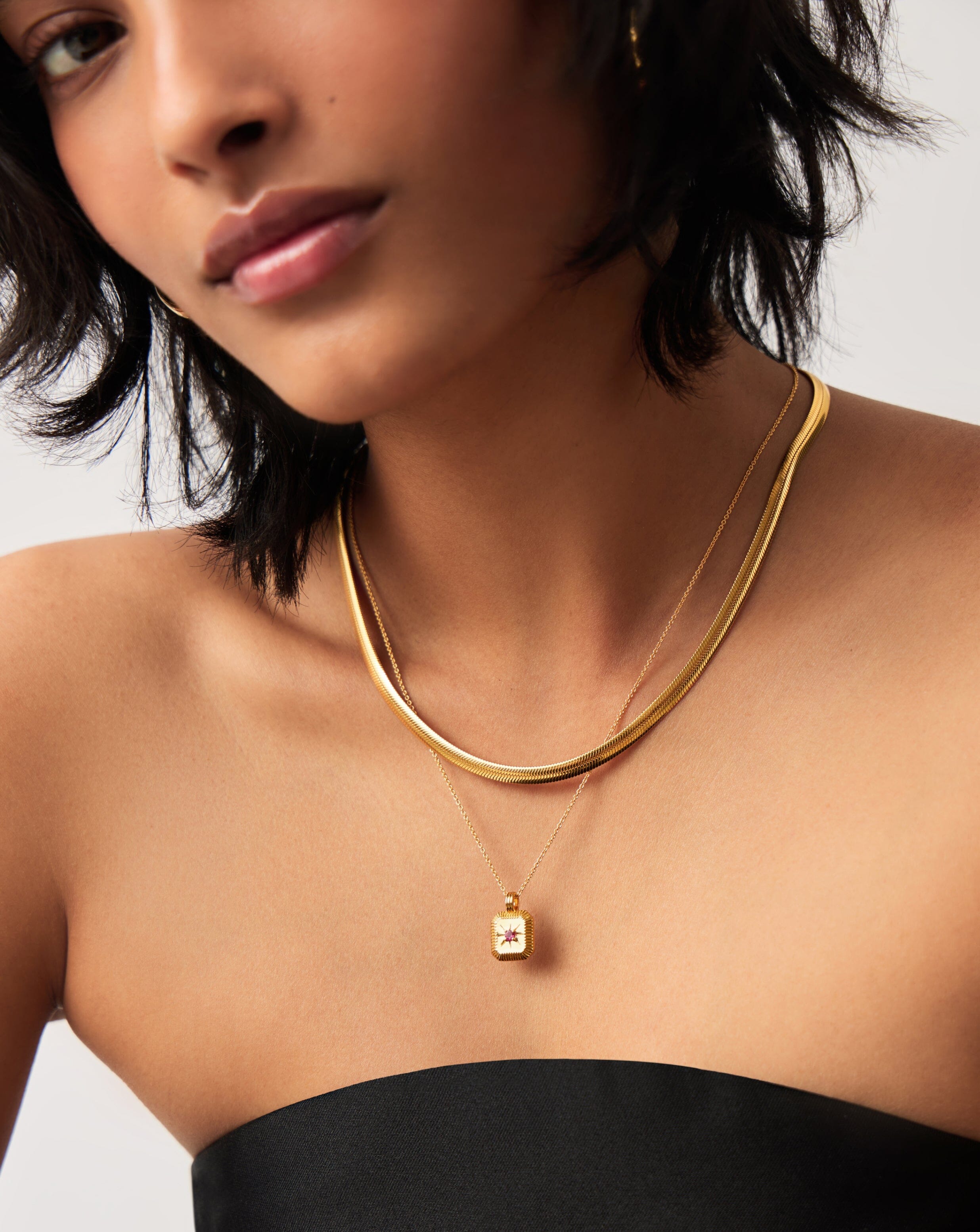 October Birthstone Pendant Necklace | 18k Gold Vermeil/Pink Tourmaline