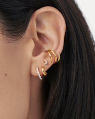 Pave Initial Single Stud Earring - Initial J | 18k Gold Vermeil/Cubic Zirconia