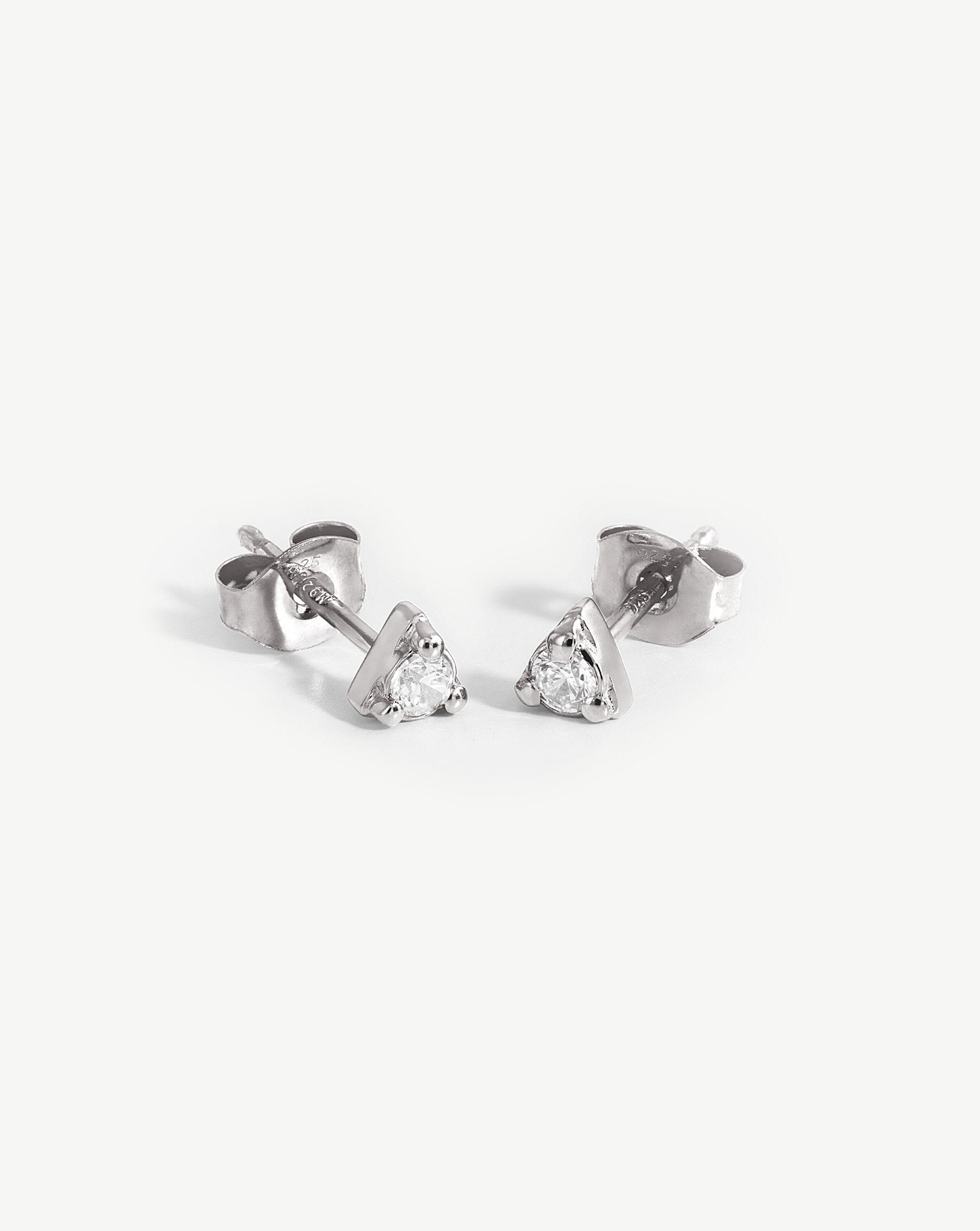 Prism Stud Earrings | Sterling Silver/Cubic Zirconia
