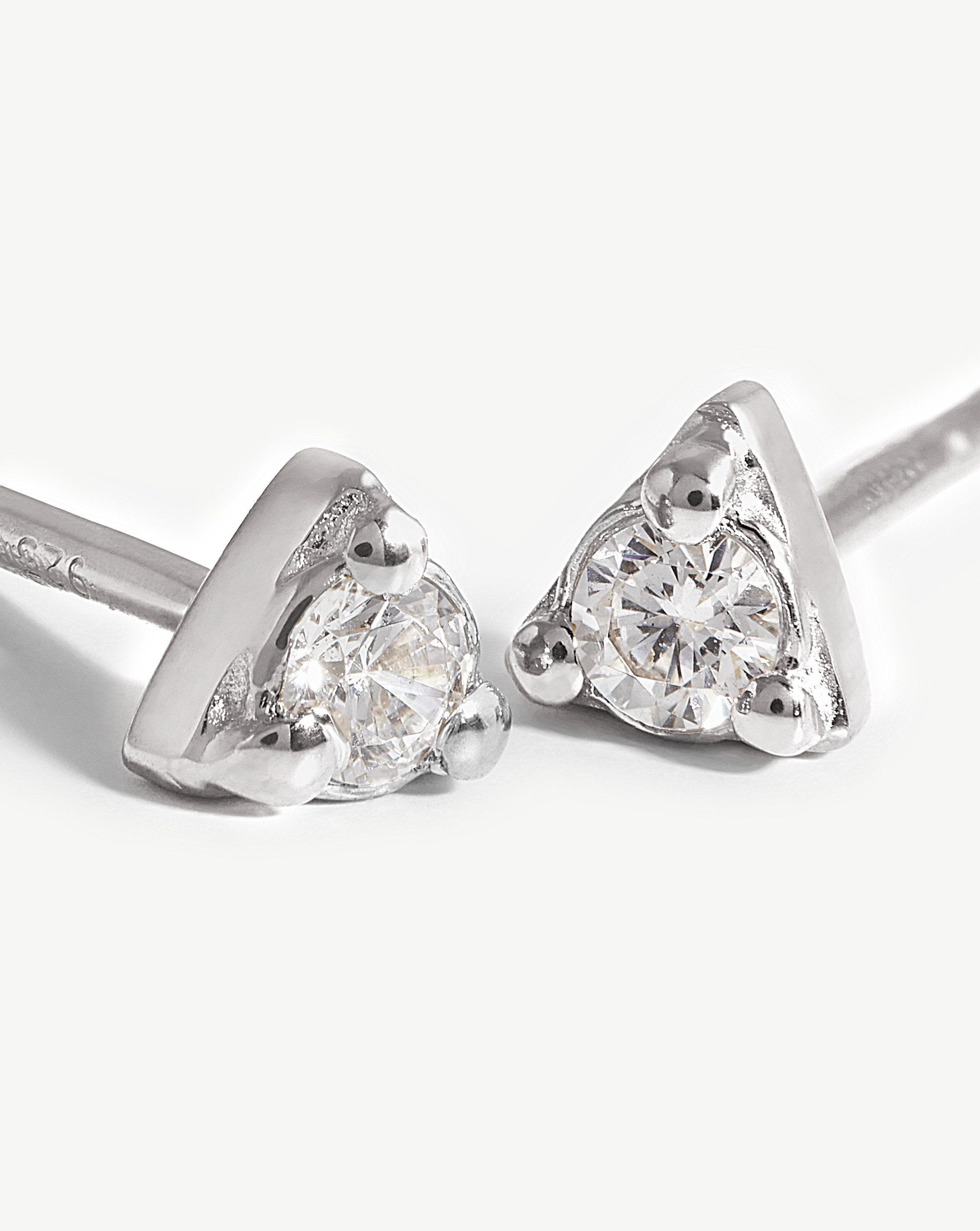 Prism Stud Earrings | Sterling Silver/Cubic Zirconia