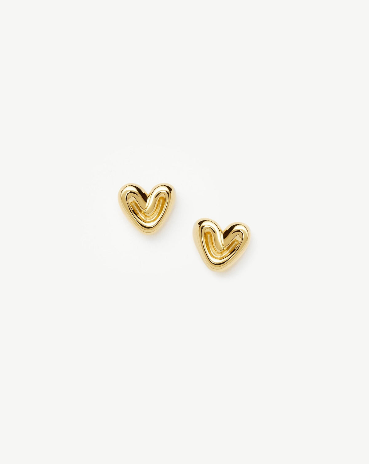 Puffy Heart Mini Stud Earrings |18k Gold Vermeil