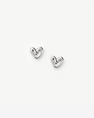 Puffy Heart Mini Stud Earrings | Sterling Silver
