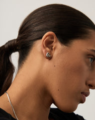 Puffy Heart Mini Stud Earrings | Sterling Silver