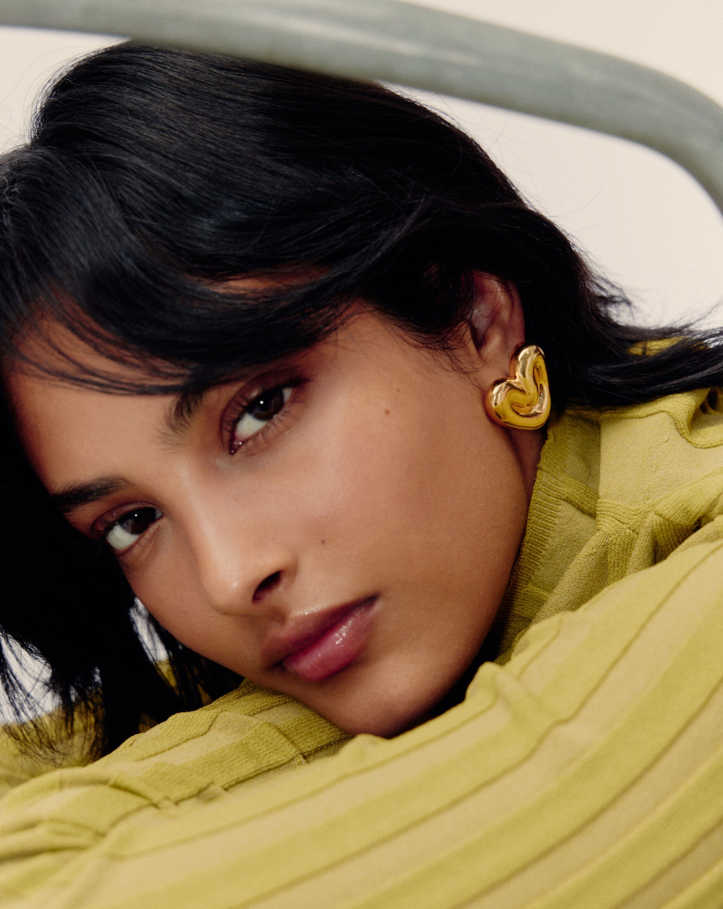 Puffy Heart Oversized Stud Earrings |18k Gold Plated