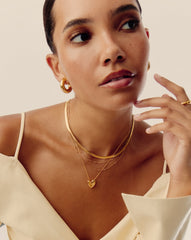 Puffy Heart Pendant Necklace |18k Gold Plated