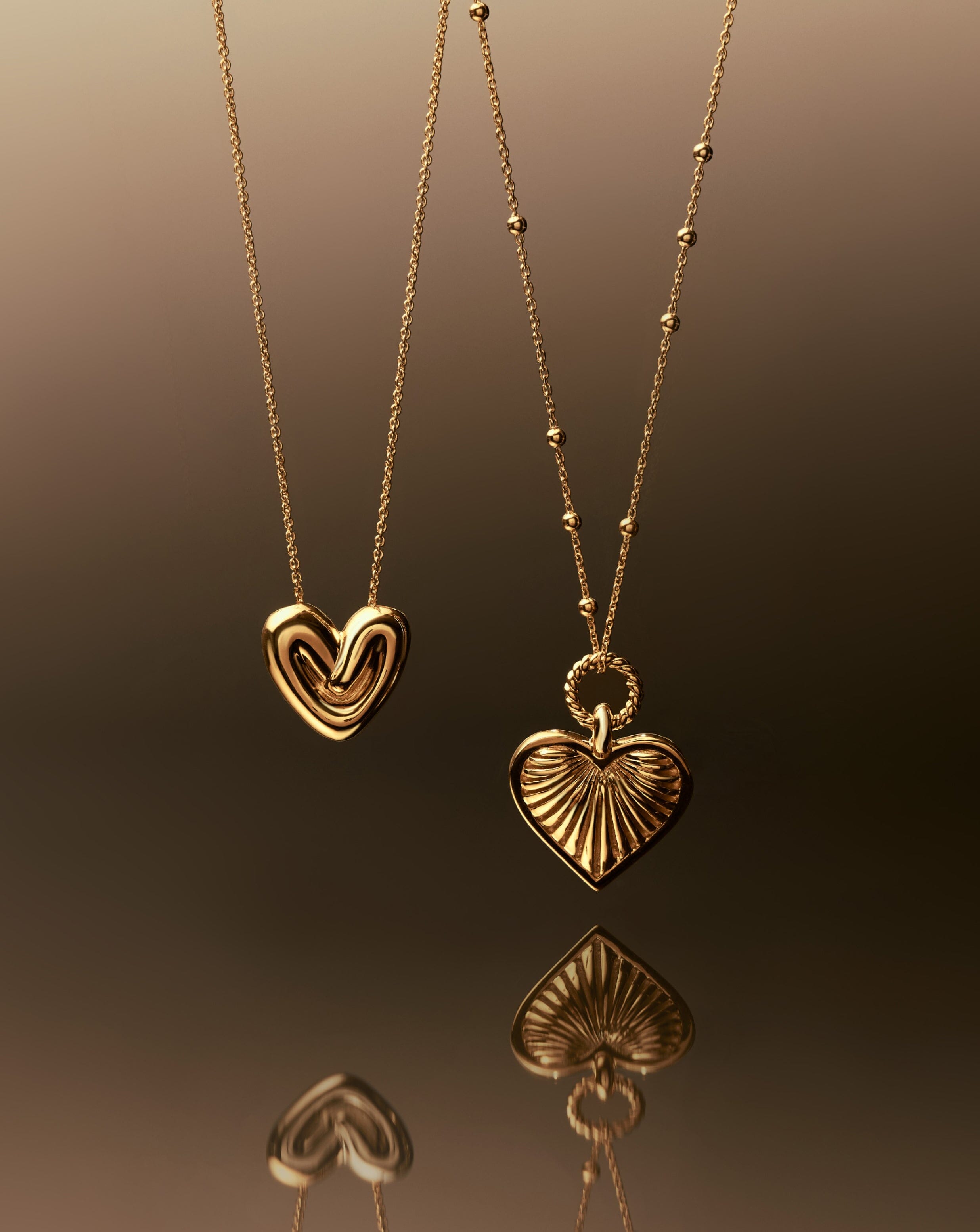 Puffy Heart Pendant Necklace |18k Gold Plated