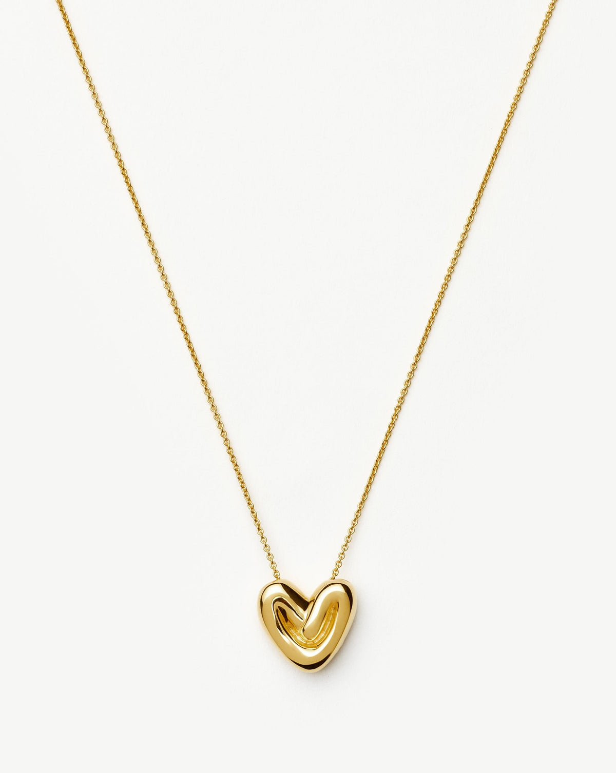 Puffy Heart Pendant Necklace |18k Gold Plated