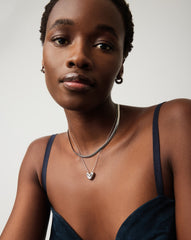 Puffy Heart Pendant Necklace | Silver Plated