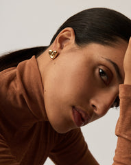 Puffy Heart Stud Earrings |18k Gold Plated