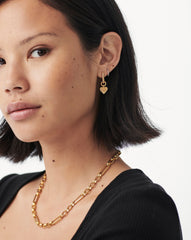 Ridge Heart Charm Earrings | 18k Gold Vermeil