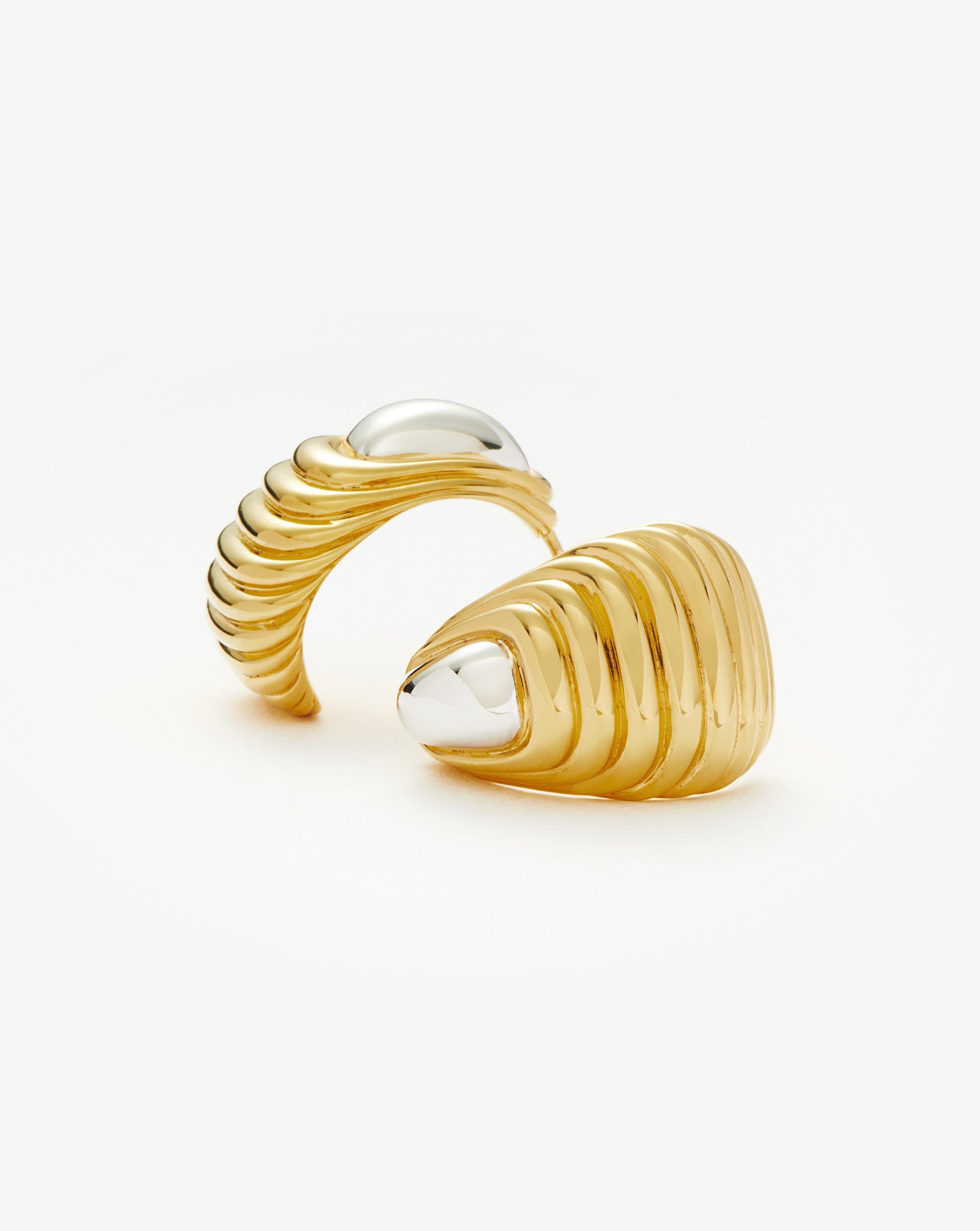 Ridge Oversized Earrings | Mixed Metal