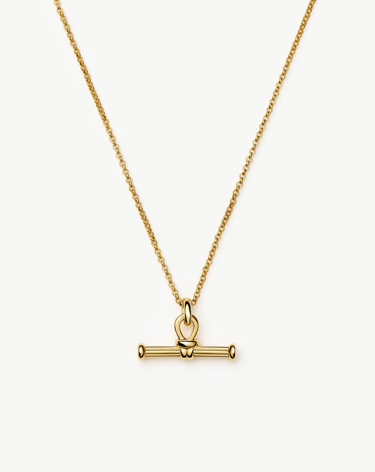 Ridge T-Bar Chain Necklace | 18ct Gold Plated