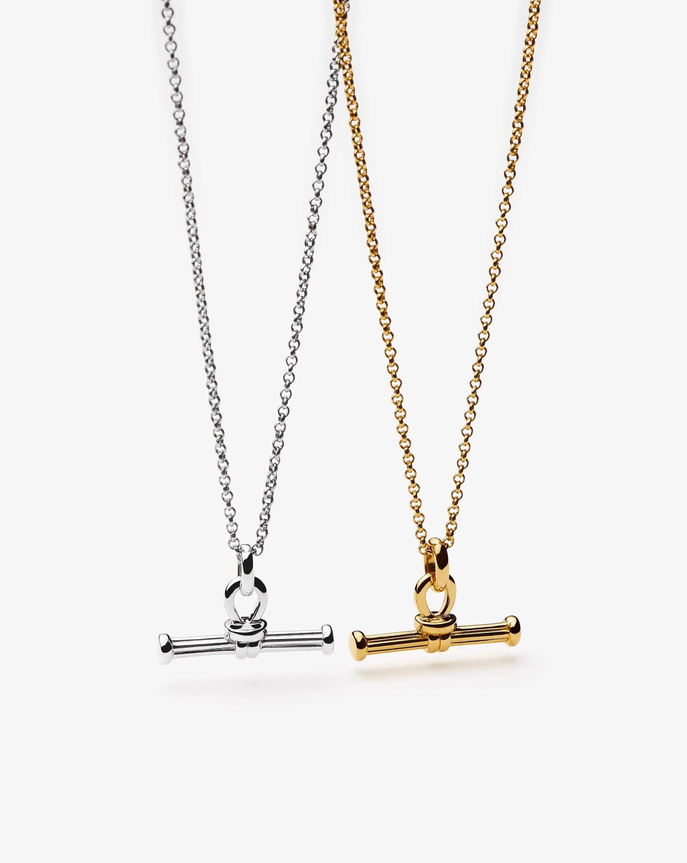 Ridge T-Bar Chain Necklace | 18ct Gold Plated