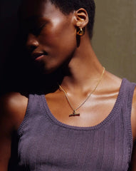 Ridge T-Bar Chain Necklace | 18ct Gold Plated