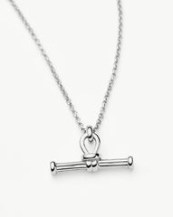 Ridge T-Bar Chain Necklace | Silver Plated