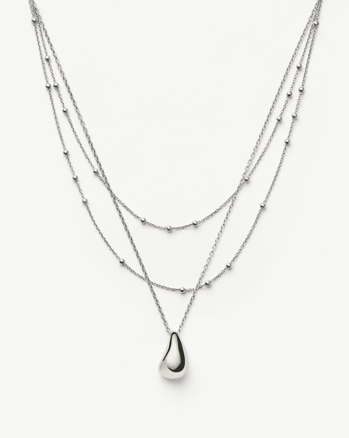 Savi Droplet Pendant & Double Necklace Set | Sterling Silver
