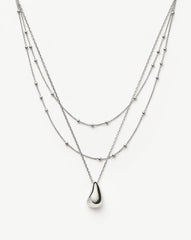 Savi Droplet Pendant & Double Necklace Set | Sterling Silver