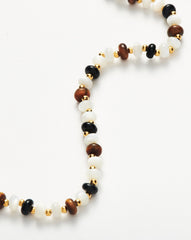 Savi Pearl & Gemstone Beaded Bracelet | 18k Gold Plated/Multi