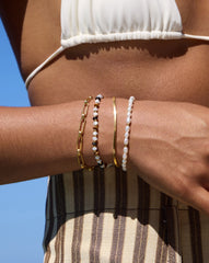 Savi Pearl & Gemstone Beaded Bracelet | 18k Gold Plated/Multi