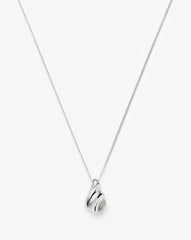 Savi Ridge Droplet Pendant Necklace | Silver Plated