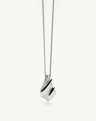 Savi Ridge Droplet Pendant Necklace | Silver Plated