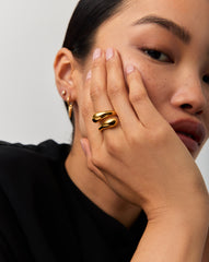 Savi Sculptural Crossover Ring | 18k Gold Vermeil