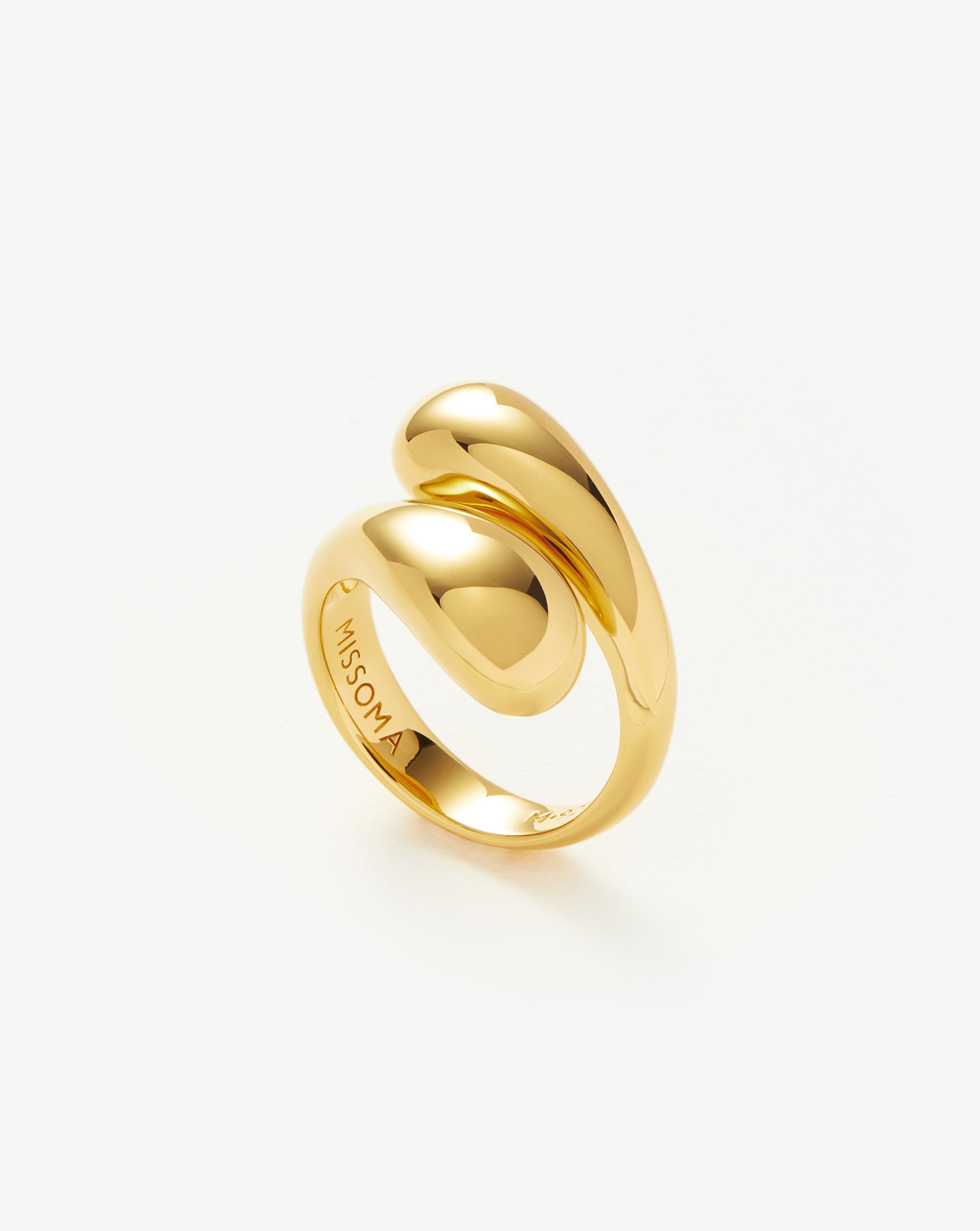 Savi Sculptural Crossover Ring | 18k Gold Vermeil