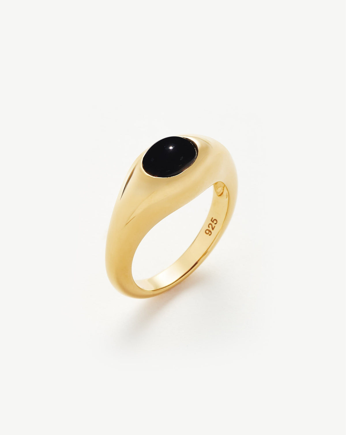 Savi Sculptural Gemstone Stacking Ring | 18k Gold Vermeil/Black Onyx