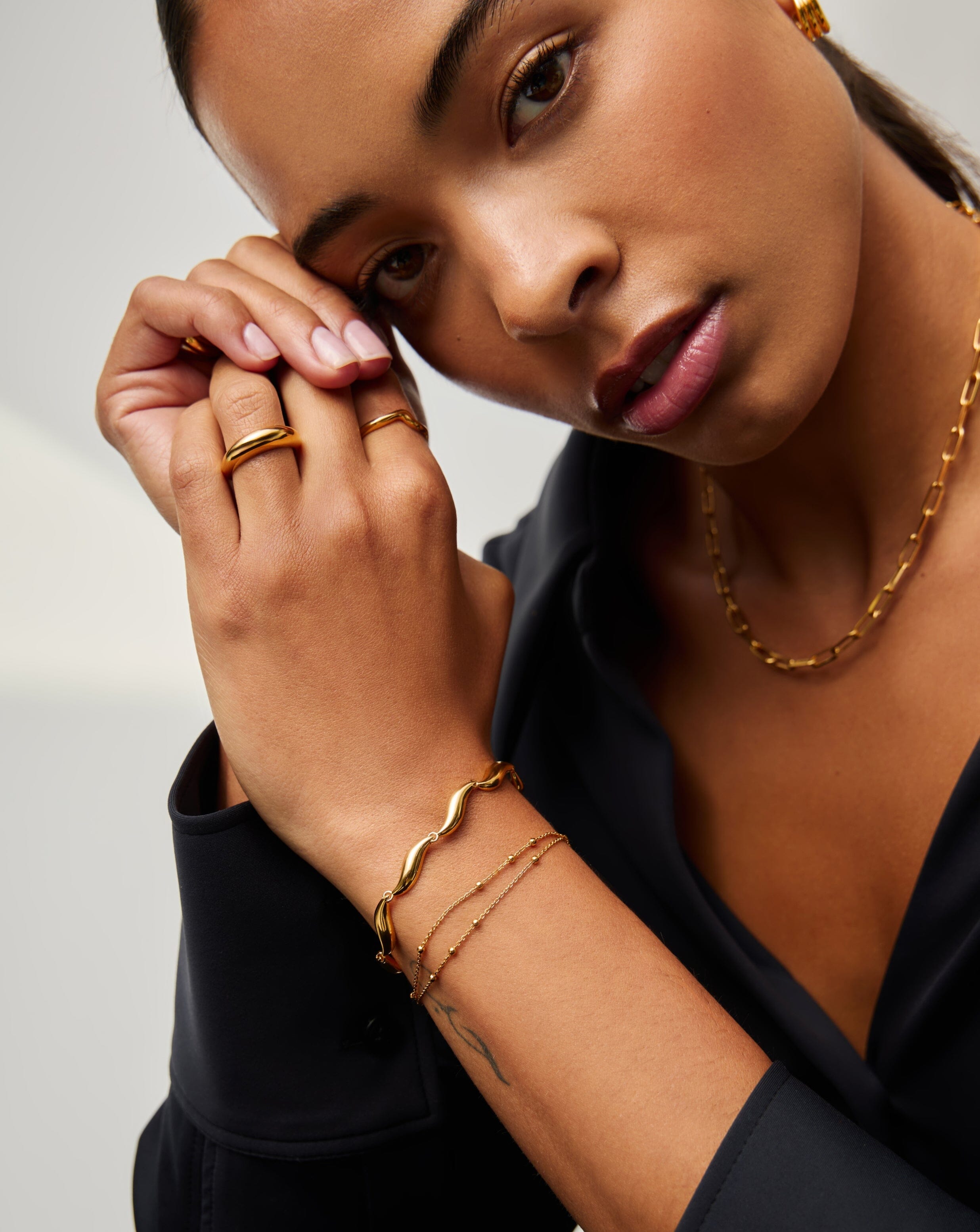 Savi Signature Link Chain Bracelet | 18k Gold Plated